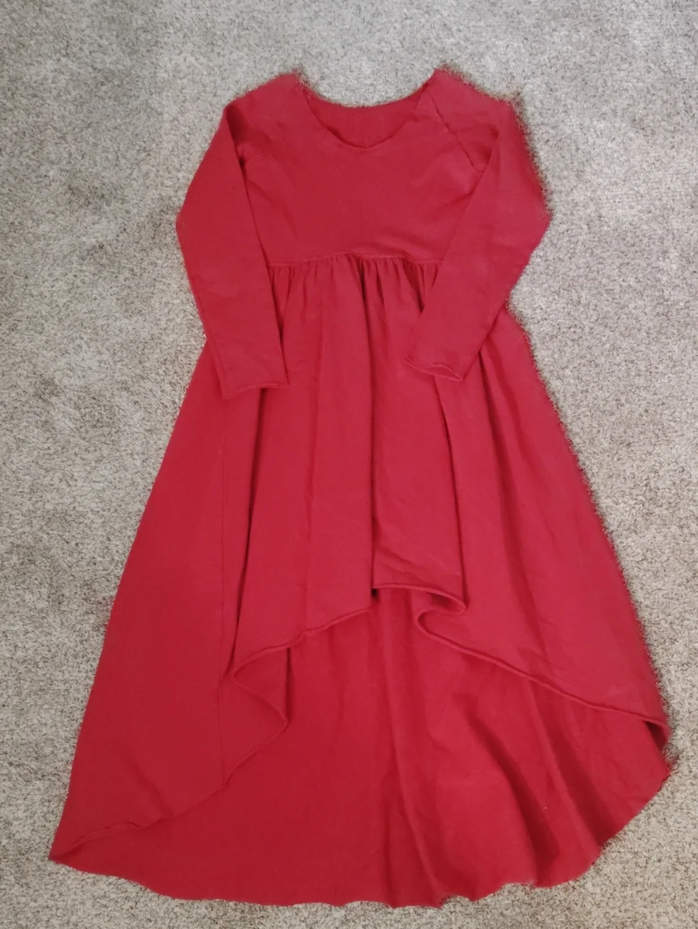 Be Mi Girls Red Long-Sleeve High-Low Casual Dress - Classic Style